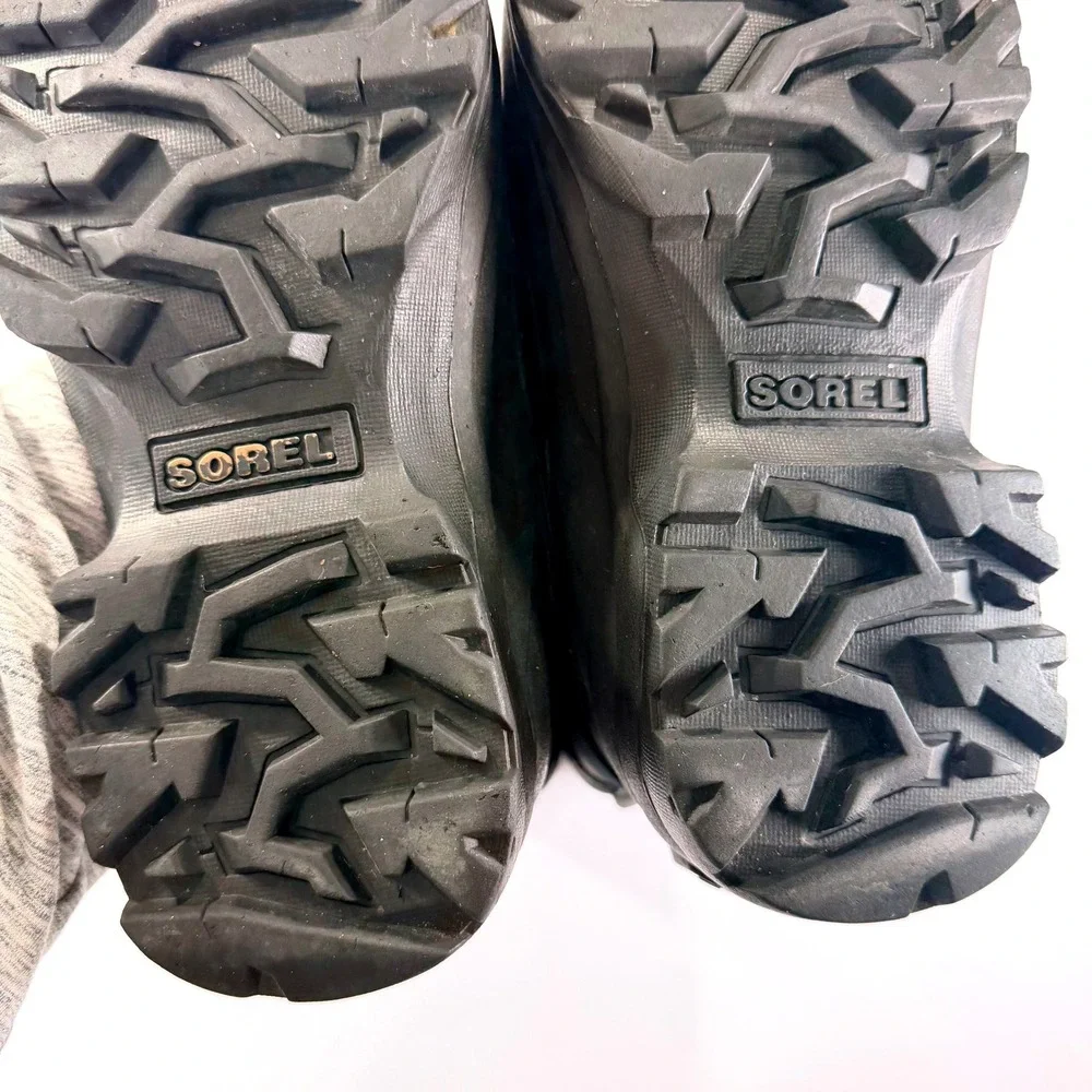 Sorel Conquest Winter Boots Mens 8 Black Waterproof Insulated Rugged Gorpcore